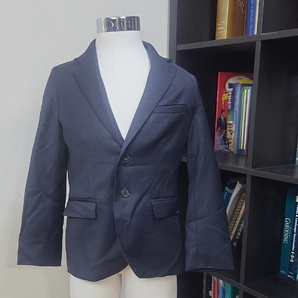 ZARA COLLECTION Blue Extrafine Wool Blend Tailored Fit Boy's Blazer - Boy's 7